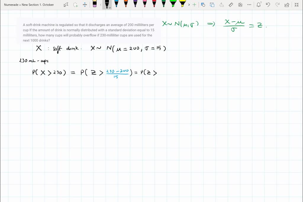 A softdrink machine is regulated so that it discharges an average of