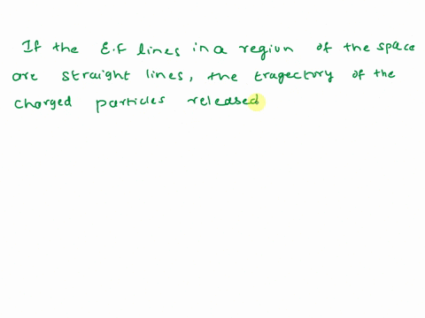 suppose-the-electric-field-lines-in-a-region-of-space-are-straight-lines-if-a-charged-particle-is-released-from-rest-in-that-region-will-the-trajectory-of-the-particle-be-along-a-field-line-22985