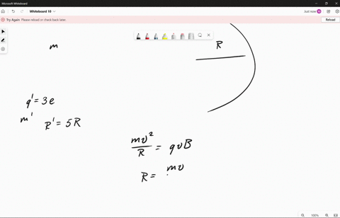 a-singly-charged-ion-of-mass-m-is-accelerated-from-rest-by-a-potential-difference-v-it-is-then-deflected-by-a-uniform-magnetic-field-perpendicular-to-the-ions-velocity-into-a-semicircle-of-r-28547