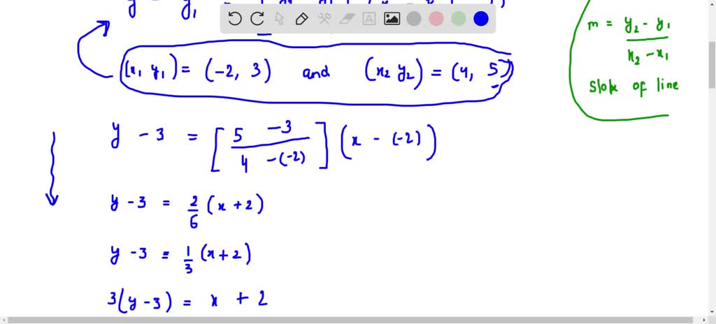 solved-if-a-straight-line-passing-through-two-points-2-3-and-4-5