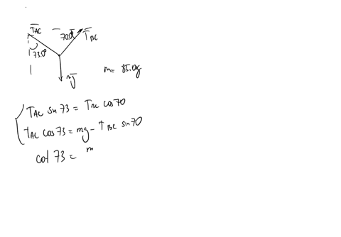 the-suspended-package-shown-at-the-right-has-a-mass-of-185-kg-determine-the-tension-in-the-2-cables-using-component-vector-analysis-the-angle-on-the-right-is-35-degrees-and-the-angle-on-the-left-is-27
