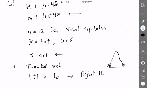 given-the-following-hypotheses-h0-400-h1-400-a-random-sample-of-12-observations-is-selected-from-a-normal-population-the-sample-mean-was-407-and-the-sample-standard-deviation-6-using-the-01-67804