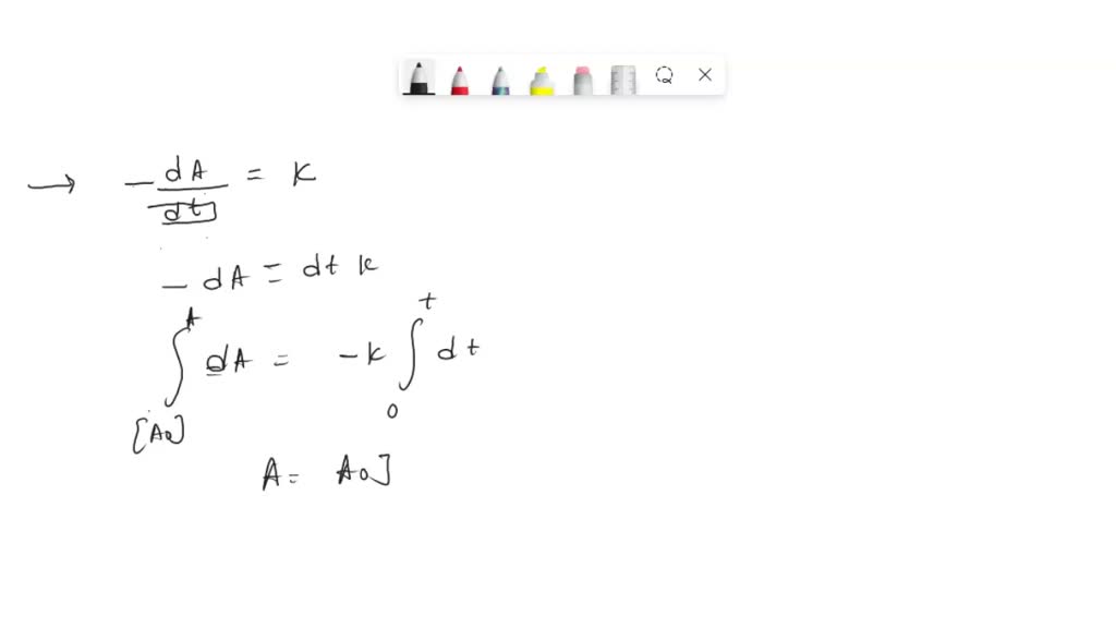 SOLVED Derive an expression for rate constant for zero order reaction