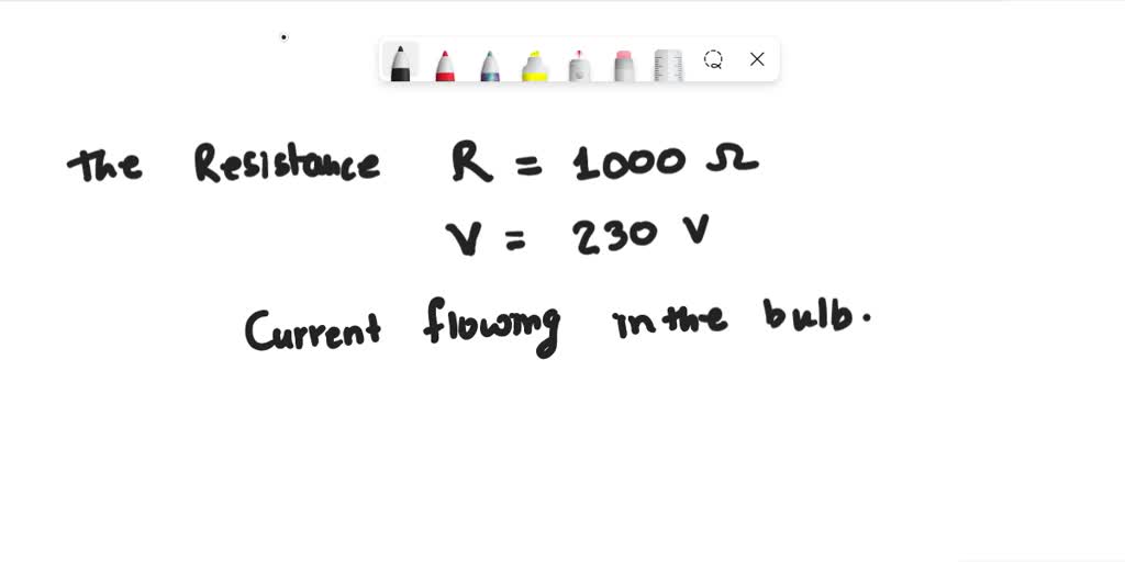 SOLVED A current of 5.49 mA flows through a bulb with a resistance of