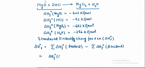magnesium-oxide-reacts-with-hydrochloric-acid-and-produces-magnesium-chloride-and-water-as-shown-in-the-equation-below-mgos-zhcilg-mgcl-s-hol-the-table-below-shows-the-enthalpies-of-formatio-39975