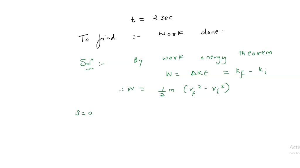 SOLVED: A body of mass 6kg is under a force which causes displacement ...