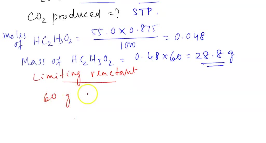 SOLVED Acetic acid and sodium bicarbonate are reacted and the gas