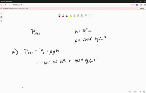 a-calculate-the-absolute-pressure-at-an-ocean-depth-of-1-000-mathrmm-assume-the-density-of-seawater-87263