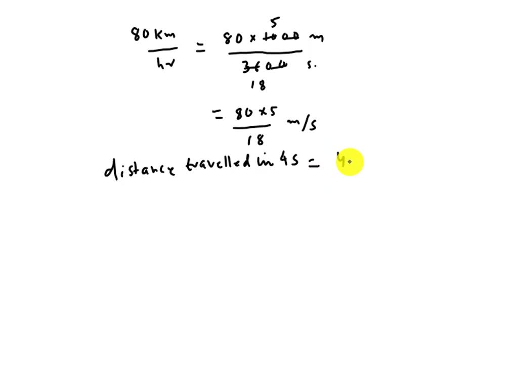 SOLVED A car is driving at 80 kilometers per hour. How far in