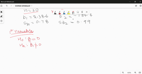 in-a-multiple-regression-analysis-two-independent-variables-are-considered-and-the-sample-size-is-30-the-regression-coefficients-and-the-standard-errors-are-as-follows-b1-2386-sb1-078-b2-184-82879
