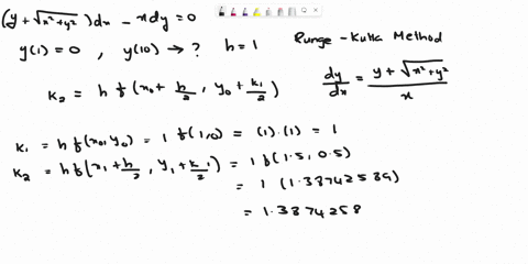 by-runge-kutta-method-find-the-approximate-value-for-y10-assuming-a-step-size-of-h1-use-8-decimal-places-inyour-solution-and-the-final-answer-yvx2-y2dx-xdy-oy1-0-53253