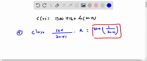 suppose-that-the-total-cost-in-dollars-for-product-is-given-by-cx-1300-160-in2x-1-where-x-is-the-number-of-units-produced-a-find-the-marginal-cost-mc-function-mc-320-2x-1-b-find-the-margina-60786