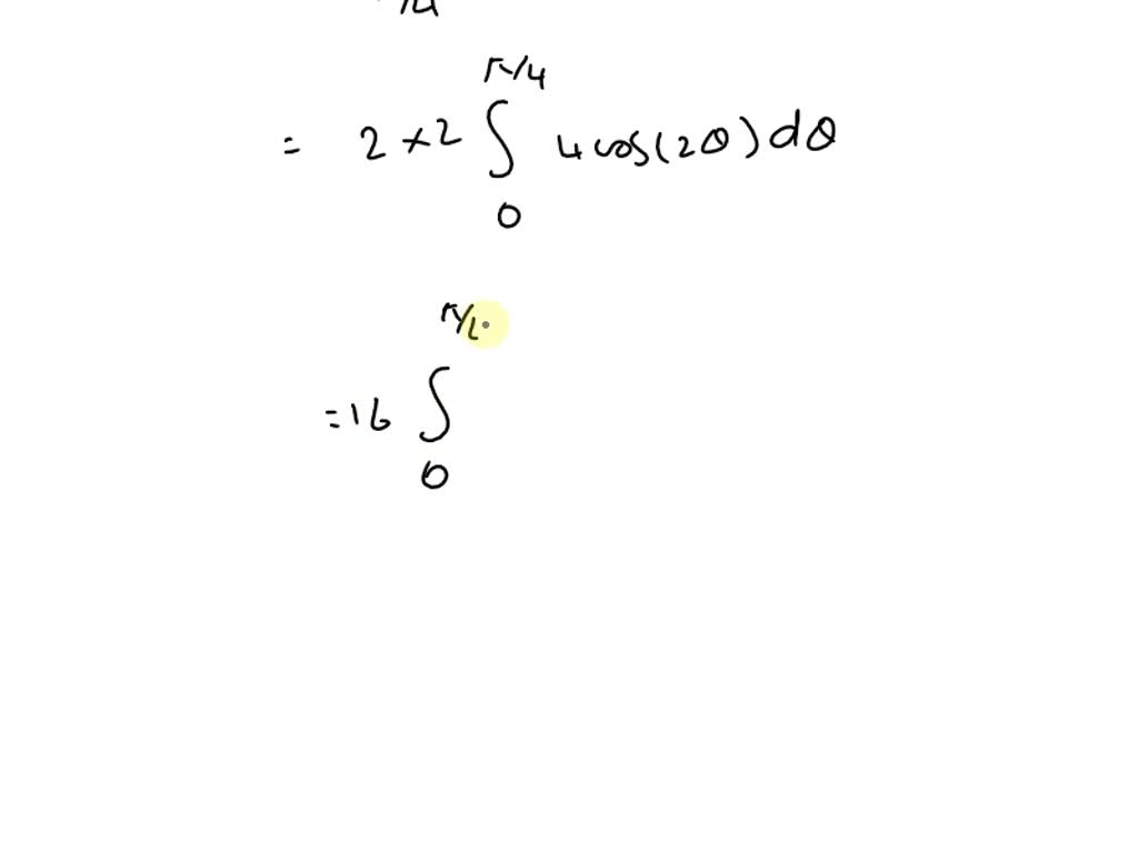 SOLVED Find The Area Enclosed By The Lemniscate R 2 4cos 2 solved-find-the-area-enclosed-by-the-lemniscate-r-2-4cos-2