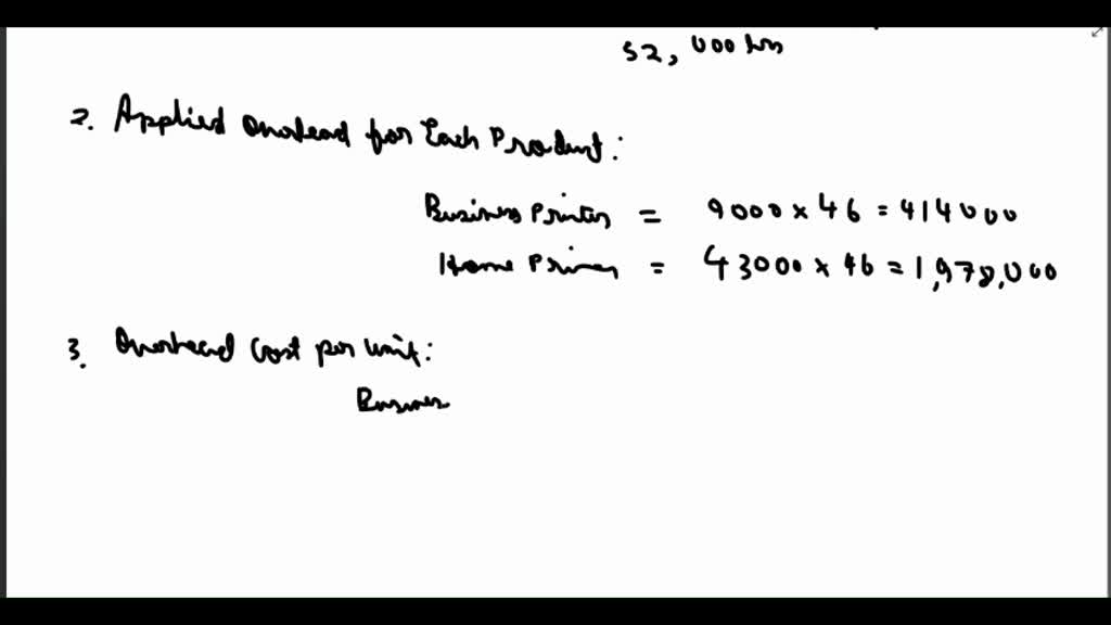 SOLVED: Text: Applied Overhead and Unit Overhead Cost: Plantwide Rates ...