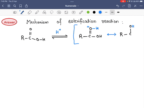 give-the-mechanism-of-esterification-of-a-general-carboxylic-acid-rcooh-with-methanol-in-which-the-alcohol-oxygen-is-labeled-with-the-18o-isotope-ch318oh-does-the-labeled-oxygen-appear-in-th-34286