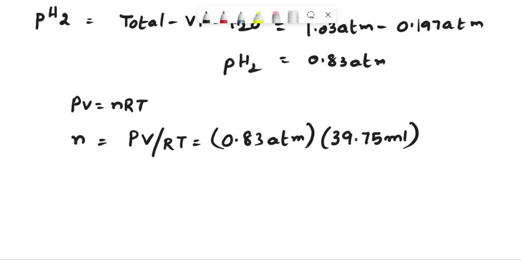 in a laboratory experiment h2 is collected over water