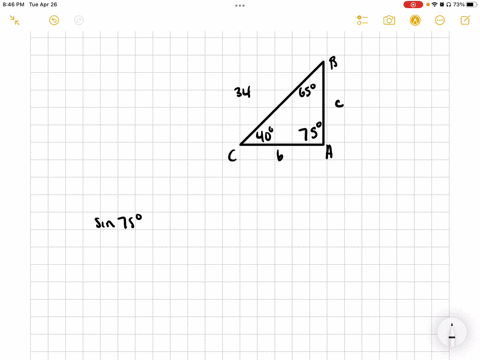 the-longest-side-of-a-triangle-is-34-feet-the-measures-of-two-angles-of-the-triangle-are-40-and-65-degrees-find-the-lengths-of-the-other-two-sides-using-law-of-sines-and-cosines-68528
