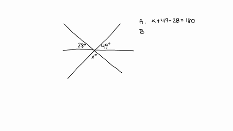 100-points-use-the-relationship-between-the-angles-in-the-figure-to-answer-the-question-which-equation-can-be-used-to-find-the-value-of-x-a-x4928180-b-x4928180-c-x-49-28-180-d-x-28-180-280-4-24067