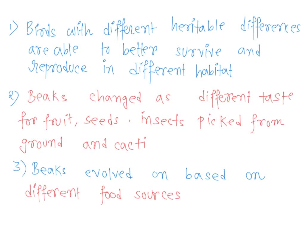 SOLVED: In two species of Galápagos finches, different shaped beaks ...
