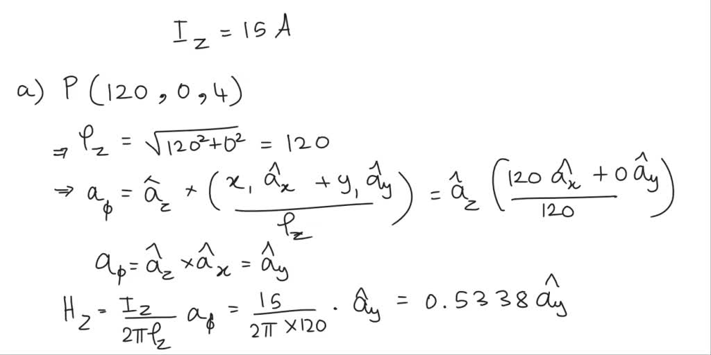 A current filament carrying 15 A in the x direction lies along the
