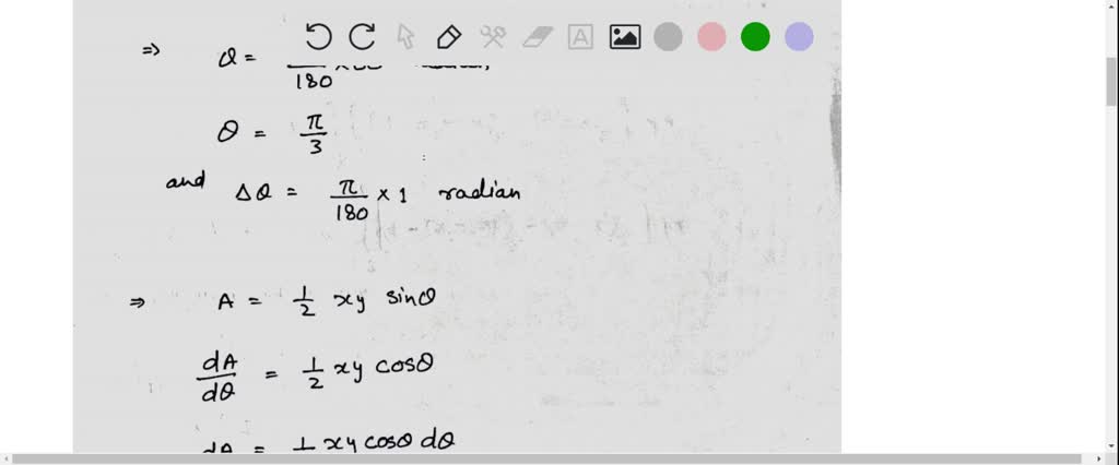 Solved The Area Of Triangle Xyz Is Calculated By The Formula A 1 2 Xy Sin Theta If X And Y Are Measured Correctly As 6cm And 9 Cm Respectively While Theta Is Measured As 60 Degrees