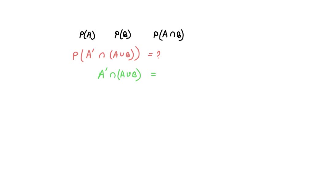 SOLVED: The Symbol P(AB) Is Read The Probability Of A And B A Or B A ...