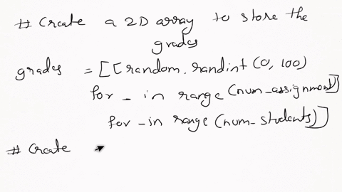 write-a-complete-program-that-defines-a-two-dimensional-array-to-save-all-the-grades-for-a-programming-class-there-are-40-students-and-15-assignments-that-generate-random-numbers-to-initiali-74852