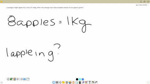a-package-of-eight-apples-has-a-mass-of-100kg-what-is-the-average-mass-show-complete-solution-of-one-apple-in-grams-39896