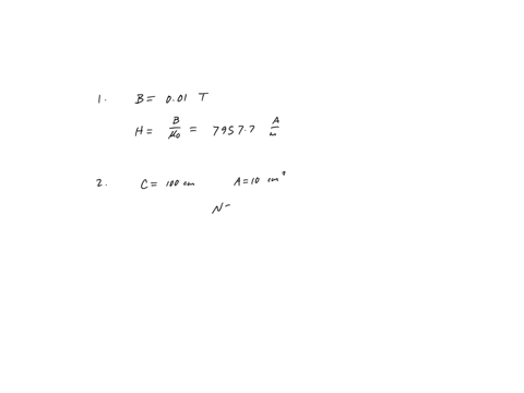 1-calculate-the-magnetic-field-intensity-to-produce-a-flux-density-of-10-x-10-tesla-at-the-center-of-a-long-straight-solenoid-2-a-toroidal-core-with-a-mean-circumference-of-100-cm-and-a-cros-98078