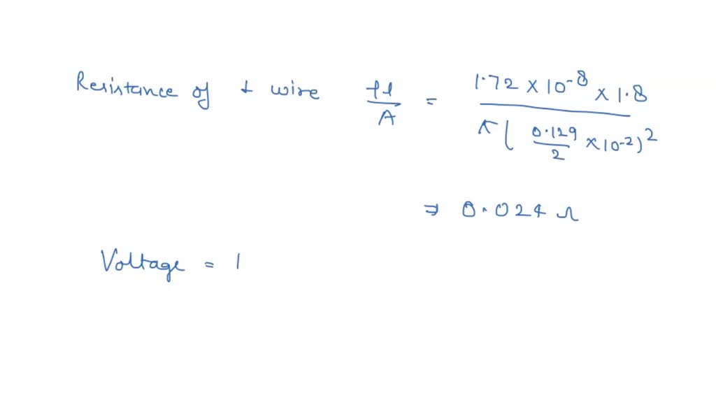 SOLVED An extension cord made of two wires of diameter 0.129 cm (no. 16 copper wire) and of