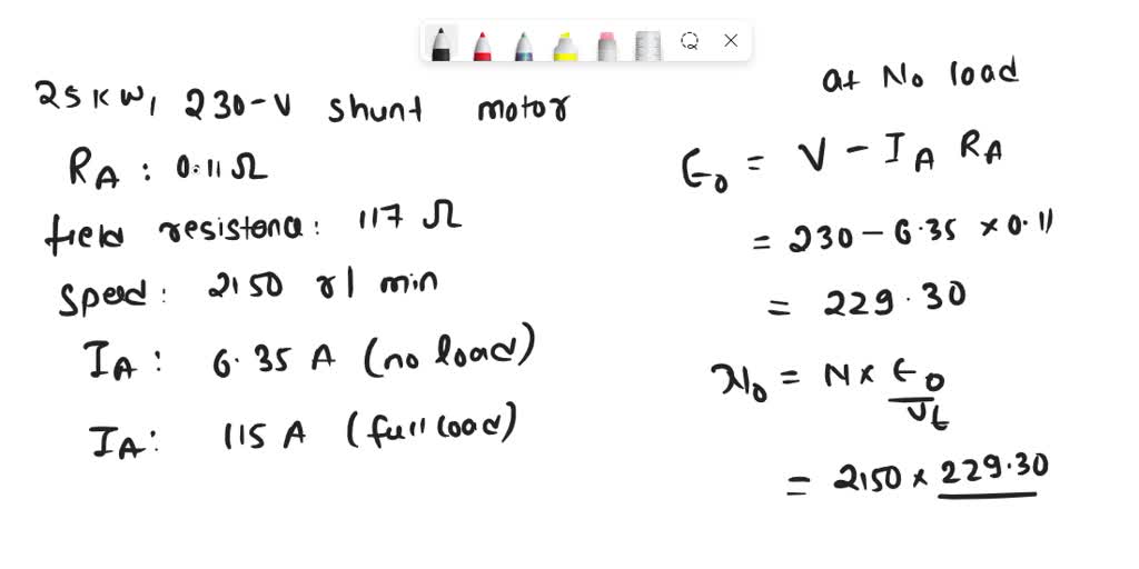 Solved (4 pts) A 10 hp, 230 V DC motor has a nominal