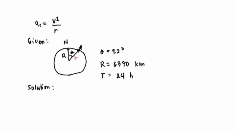 the-radius-of-the-earth-is-6370-km-an-object-that-is-stationary-on-the-surface-of-the-earth-execute-uniform-circular-motion-about-the-axis-with-a-period-of-24-hours-calculate-the-magnitude-of-the-cent