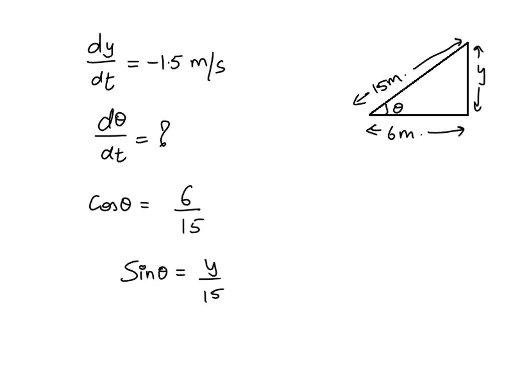 SOLVED: A ladder 15 m long leans against the wall. The ladder slides