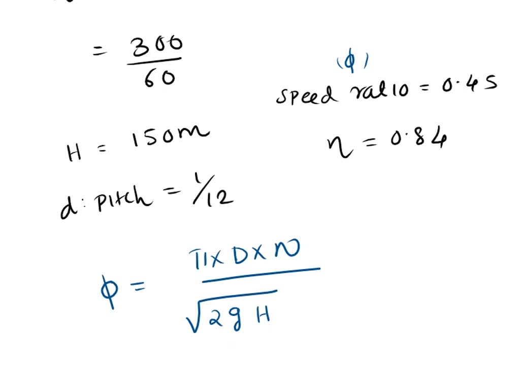 SOLVED A Pelton wheel is to be designed to run at 300 rpm under an