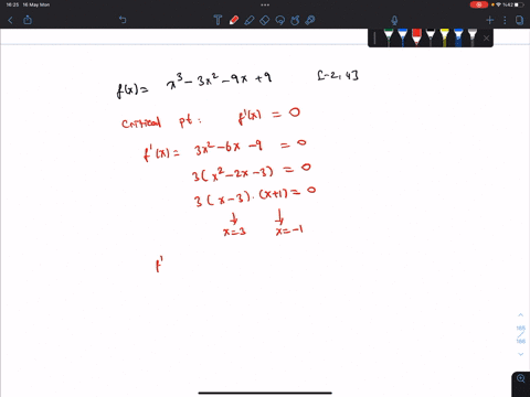 find-the-absolute-maxima-and-minima-for-fx-on-the-interval-a-b-fx-x-3x2-9x-9-2-4-absolute-minimum-absolute-maximum-30463