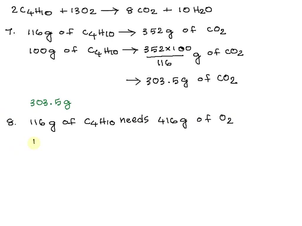 SOLVED: 7. How many grams of CO2 are produced from the combustion of ...