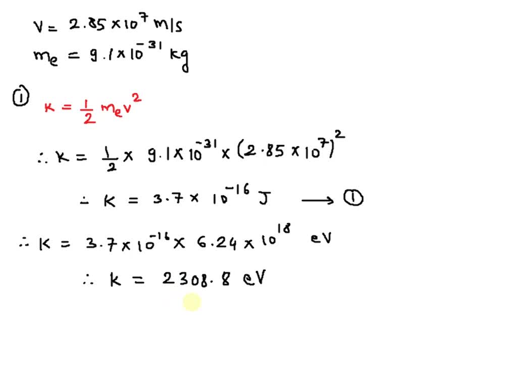 SOLVED: An electron moves in an accelerator with a speed of 2.85E+07 m ...