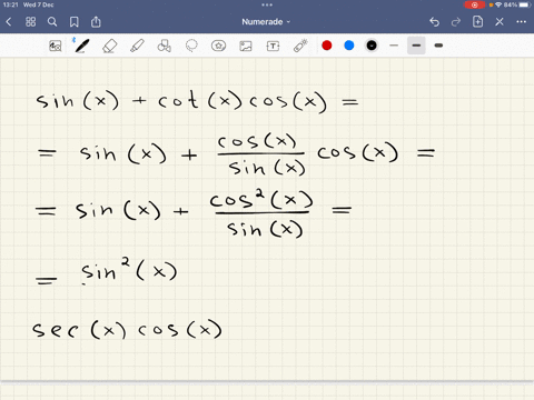 write-each-expression-in-terms-of-sines-andor-cosines-and-then-simplify-sinxcotxcosx