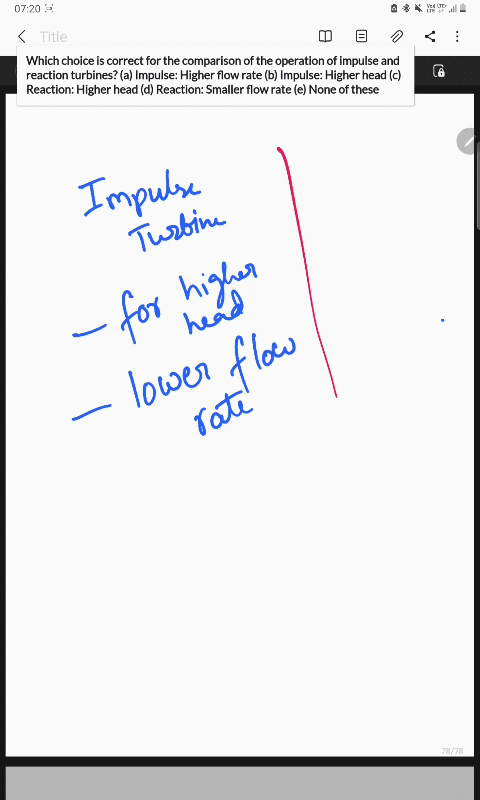 which-choice-is-correct-for-the-comparison-of-the-operation-of-impulse-and-reaction-turbines-a-impulse-higher-flow-rate-b-impulse-higher-head-c-reaction-higher-head-d-reaction-smaller-flow-r-23432