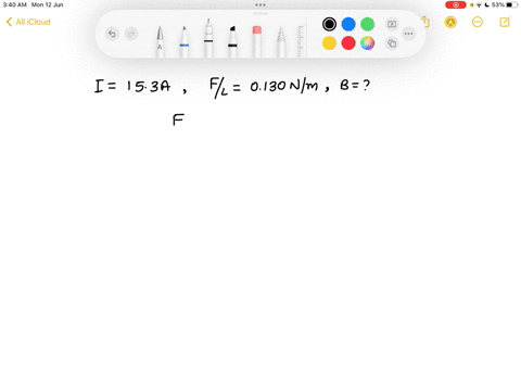a-conductor-carrying-a-current-i-153-a-is-directed-along-the-positive-x-axis-and-perpendicular-to-a-uniform-magnetic-field-a-magnetic-force-per-unit-length-of-0130-nm-acts-on-the-conductor-i-82316