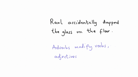 raul-accidentally-dropped-the-glass-on-the-floor-whats-the-adverb-in-this-sentence