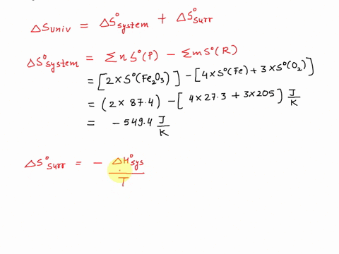 compute-for-the-total-entropy-change-suniv-in-the-oxidation-of-metallic-iron-into-ferric-oxide-fe2o3-under-standard-conditions-determine-the-spontaneity-of-the-process-at-these-conditions-th-46873