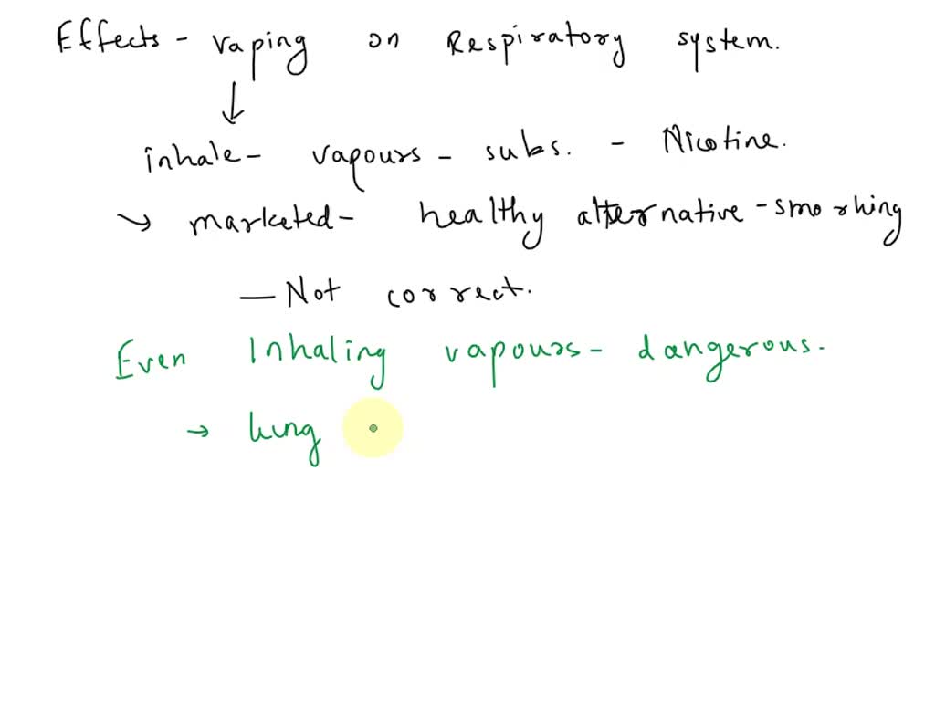 SOLVED RESPIRATORY SYSTEM THE EFFECTS OF VAPING TOWARDS