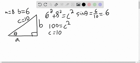 find-the-value-of-each-of-the-six-trigonometric-functions-of-the-angle-0-in-the-figure-a-8-and-b6-sin-0-simplify-your-answer-including-any-radicals-use-integers-or-fractions-for-any-numbers-39938
