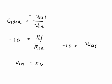 an-inverting-op-amp-circuit-is-designed-with-14-watt-resistors-ie-they-can-dissipate-upto-14-watts-without-failure-if-the-input-voltage-is-5v-what-are-the-minimum-values-for-the-resistances-85806
