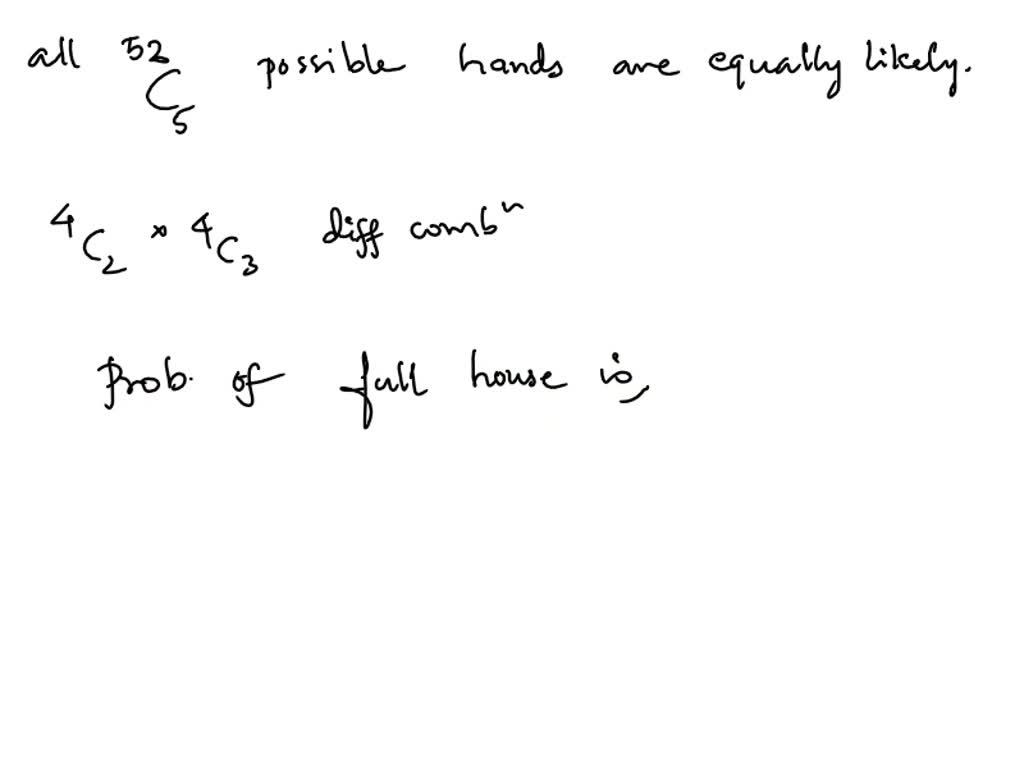 SOLVED 6. (5pts) A 5card poker hand is said to be a full house if it