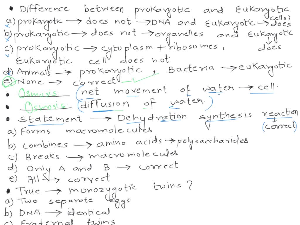 SOLVED 23 What is the major difference between prokaryotic and eukaryotic cells? prokaryotic