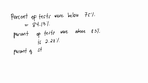 scores-on-a-math-exam-were-normally-distributed-with-a-mean-of-67-and-a-standard-deviation-of-8-use-this-information-to-determine-the-followingabout-what-percent-of-exams-were-below-75about-07661