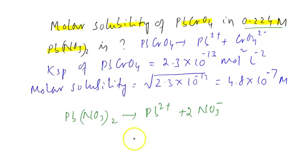 SOLVED a. the molar solubility of silver chromate in a 0.202 M silver