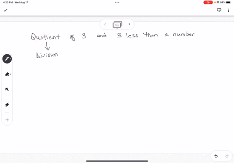 what-is-expression-that-represents-the-quotient-of-3-and-3-less-than-a-number-38905
